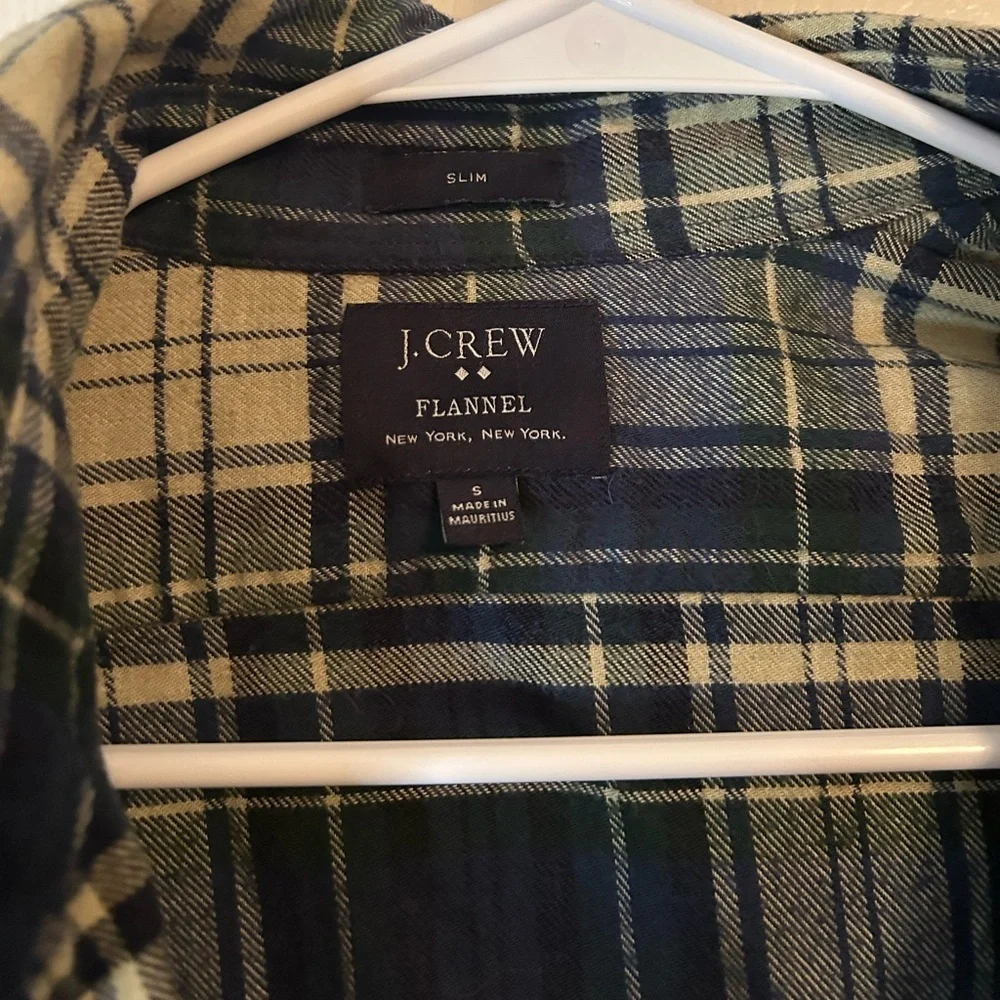 J.Crew Men’s Flannel Shirt Classic Blue/Yellow Plaid Long Sleeve Size‎ Small